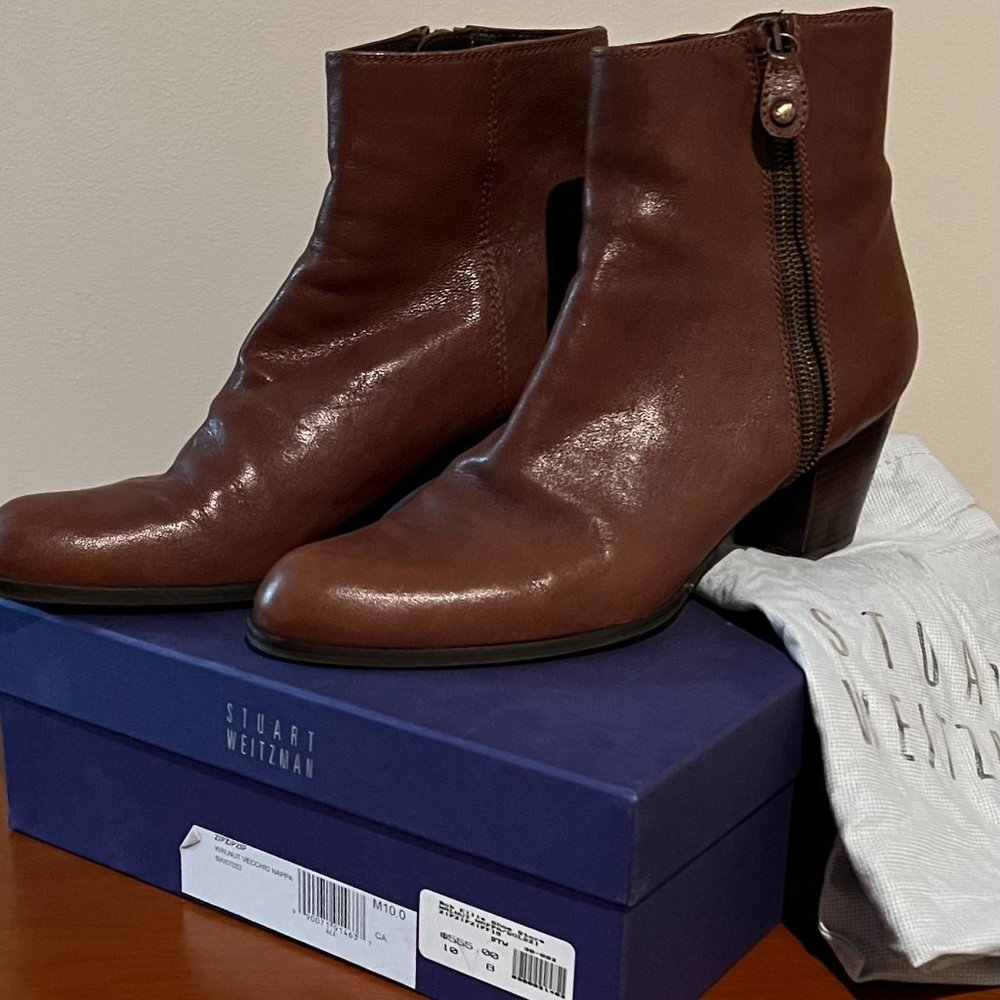 Stuart Weitzman Boot Walnut Vecchio Nappa Boot Size 10